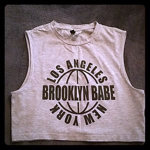 Gray crop top